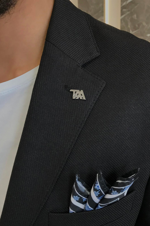 Italian Fashion New Black Notch Lapel Single-Breasted Business Suit