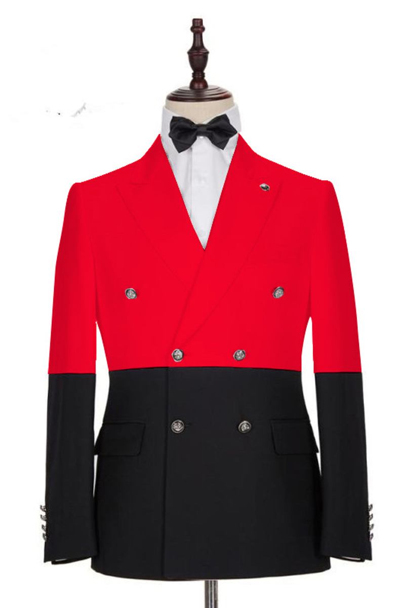Mateo Red Double Breasted Point Lapel Men Prom Suit