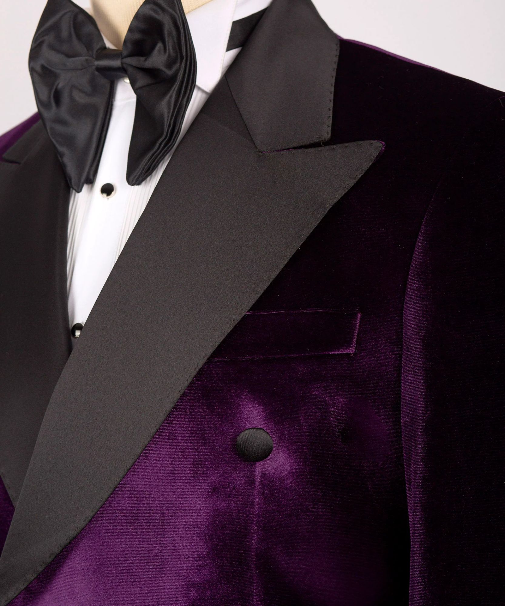 James Purple Velvet Lapel Men Two Piece Suits Prom Suits