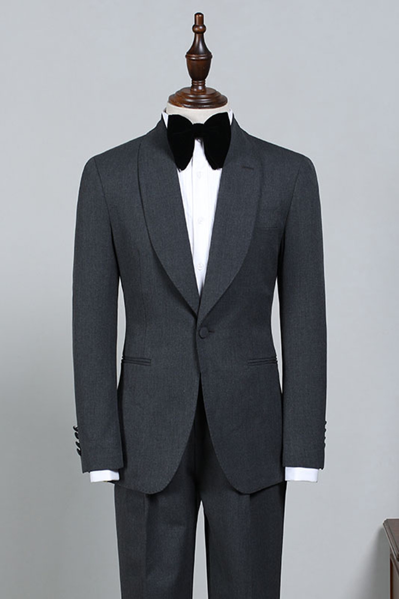 Nelson All Black One-Button Slim Fit Groom Wedding Suit