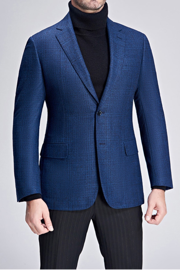 Men Slim Fit Blazer Blue Plaid New Blazer