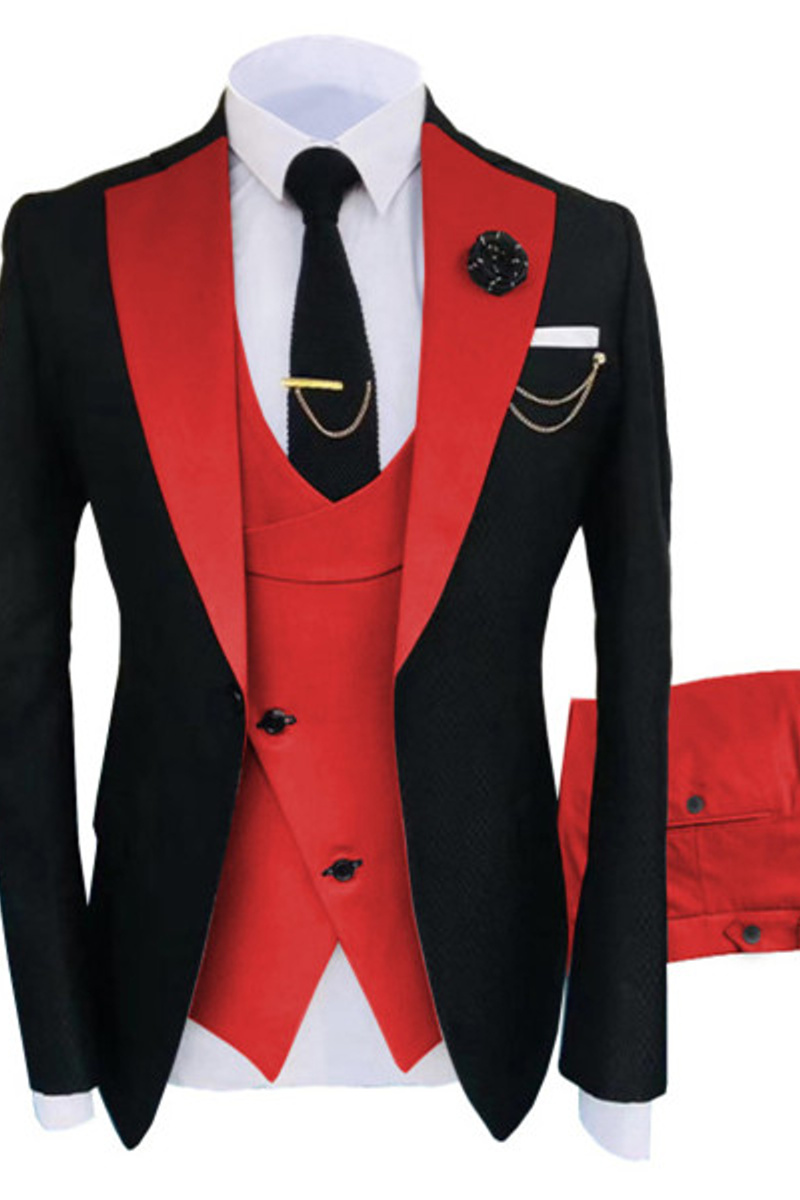 Griffin Black Three Point Lapel One Button Men Suit Online