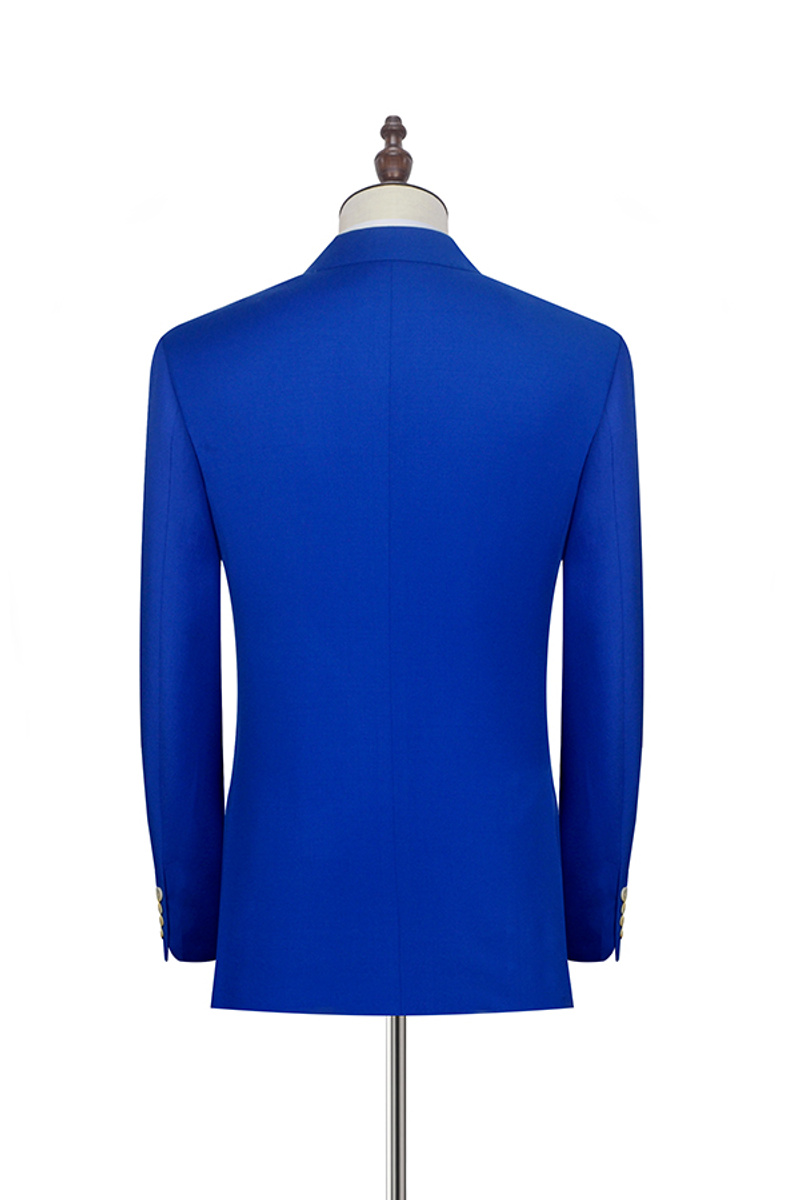 Peak Lapel Royal Blue Double-Breasted Suit Six-Button Casual Suit