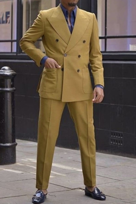 Dawson Spire Laple Fashion Double Breasted Men Prom Costume