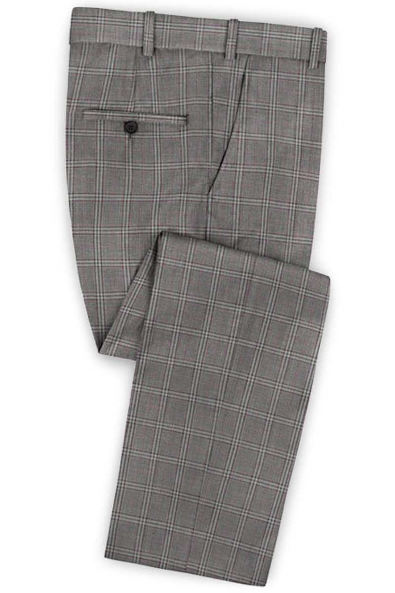 Plaid Slim Fit Prom Suit Designer Business Suit Tuxedo