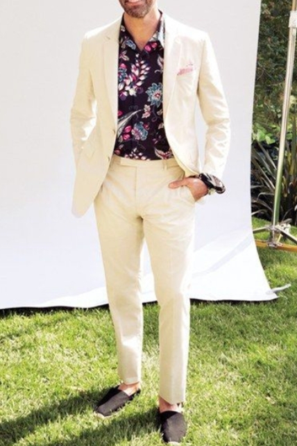 Triston Ivory Summer Linen Fashion Formal Men Suit