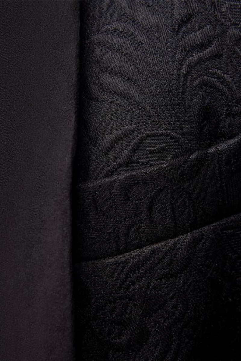 Business Black Suit Formal Three-Piece Jacquard Wedding Suit