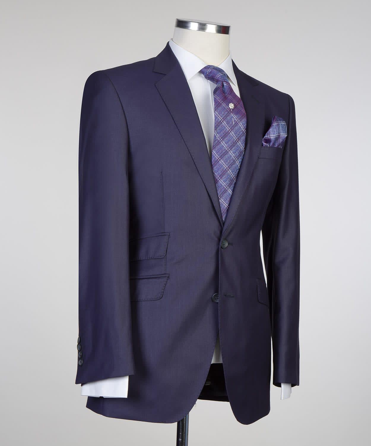 Trendy Dark Navy Notch Lapel Two-Piece Suit