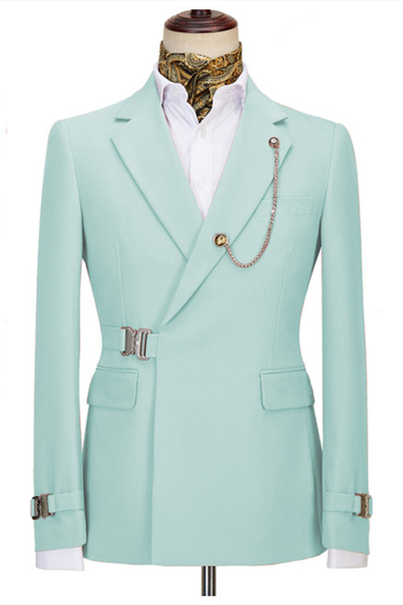 John Mint Green New Arrivals Notched Lapel Two Piece Business Suit