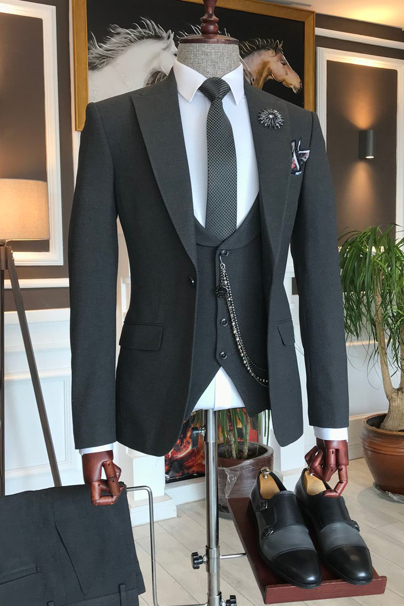 Paddy Formal Point Lapel One Button Two Flap Business Suit