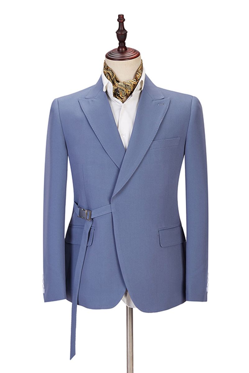 Preston Ocean Blue Pointed Lapel Slim Fit Prom Suit