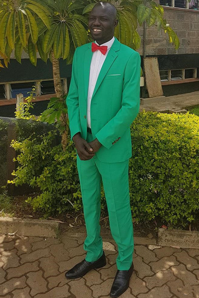 Elijah Green Simple Notched Lapel Custom Men Suit For Sale Online