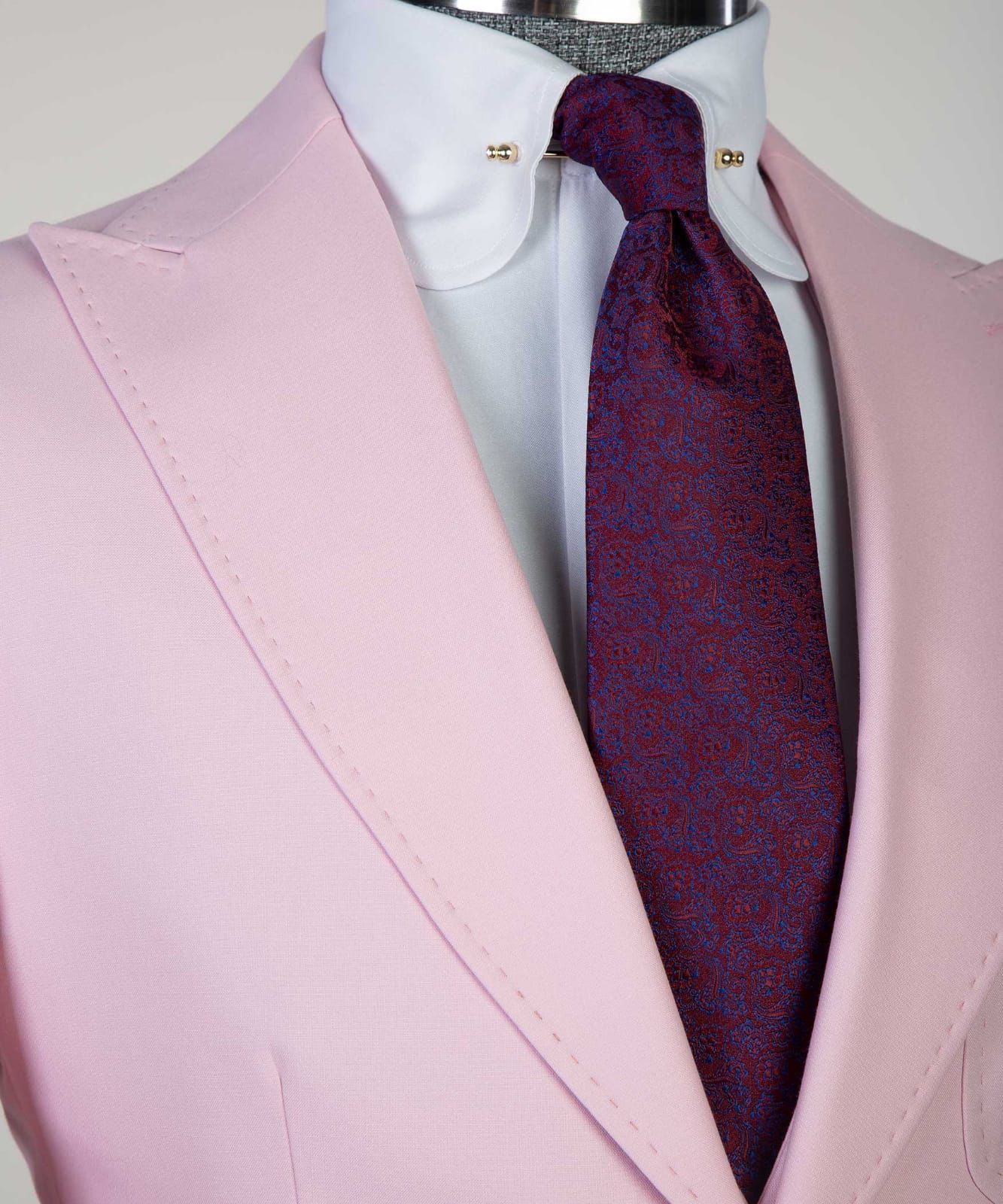 Pink Pointed Lapel Three Piece Best Fit Men Suit
