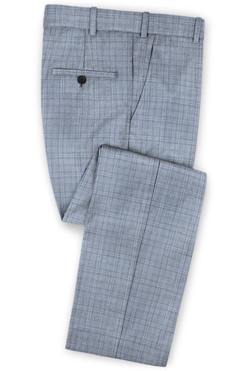 Slim Fit Two-Piece Business Suits Best Groomsmen Wedding Plaid Suits