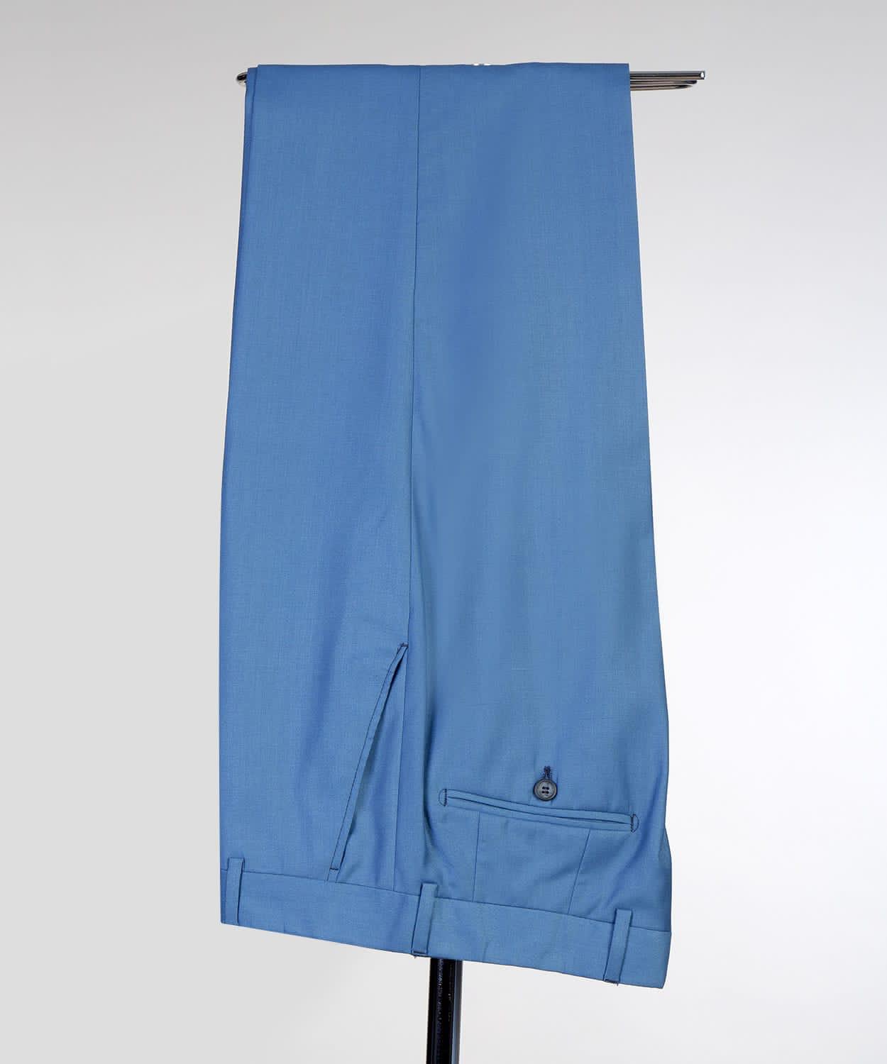 Modern Blue Two-Piece Notched Lapel Prom Suit