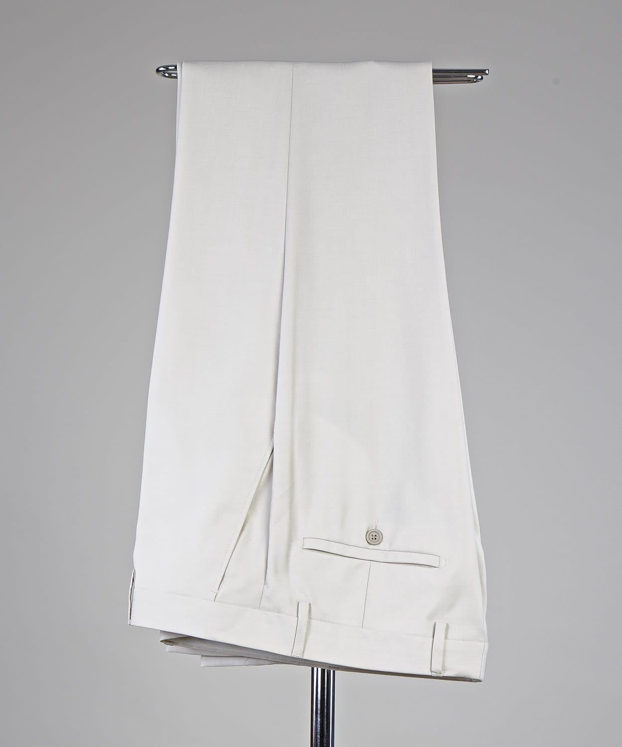 White Chic Peaked Lapel Double-Breasted Suit