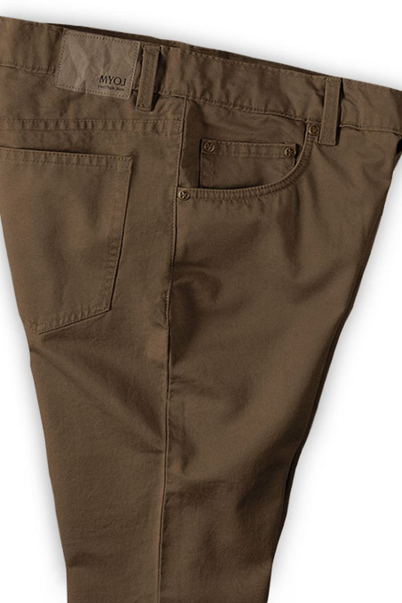 Brown Boyfriend Solid Color Zipper Flying Men Pants