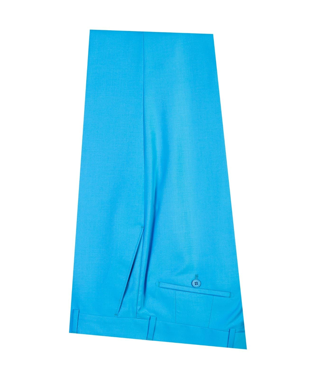 Fashion Light Blue Slim Fit Two-Piece Suit with Pointed Collar