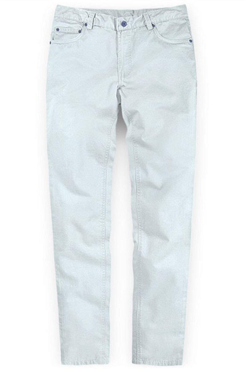 Blue Men Cotton Casual Business Stretch Men Pants