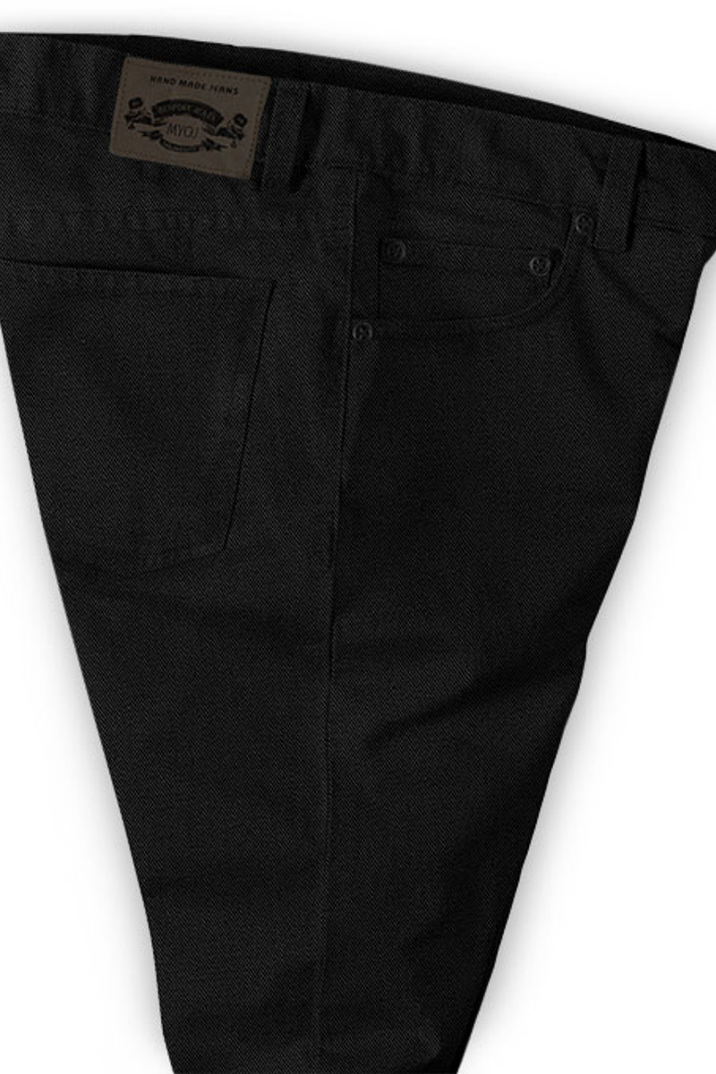 Thick Men Business Black Casual Pants With Zip Fly