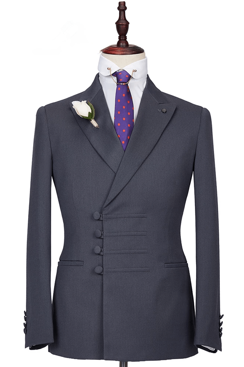 Camden Dark Grey Slim Fit Point Lapel Buckle Formal Suit Online