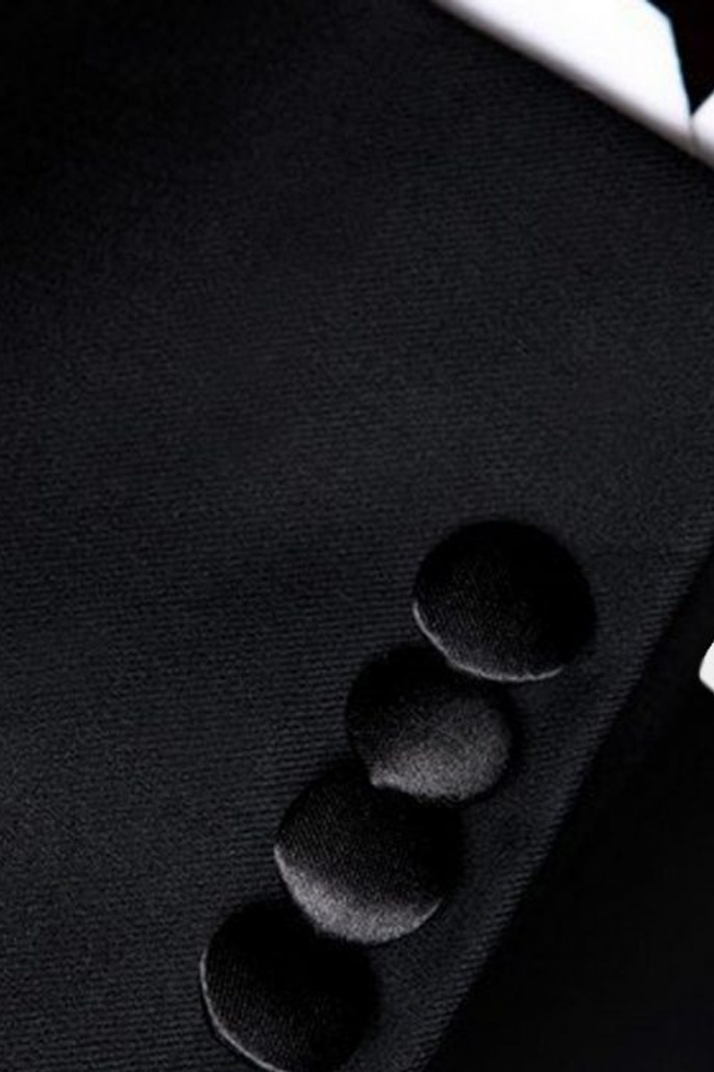 Black Double-Breasted Wedding Tuxedo Luxury Business Suit