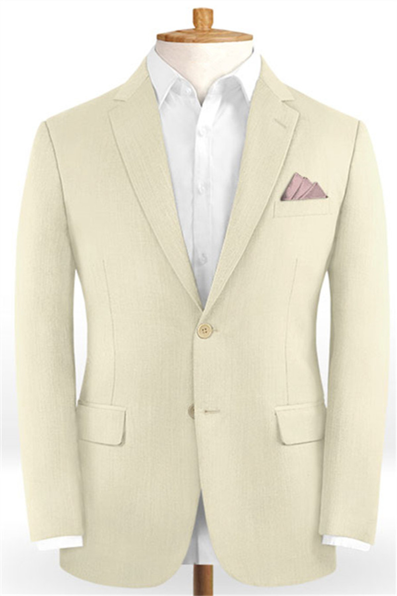 Cream Formal Men Suit Wedding Tuxedo Groom Bride Men Blazer Suit