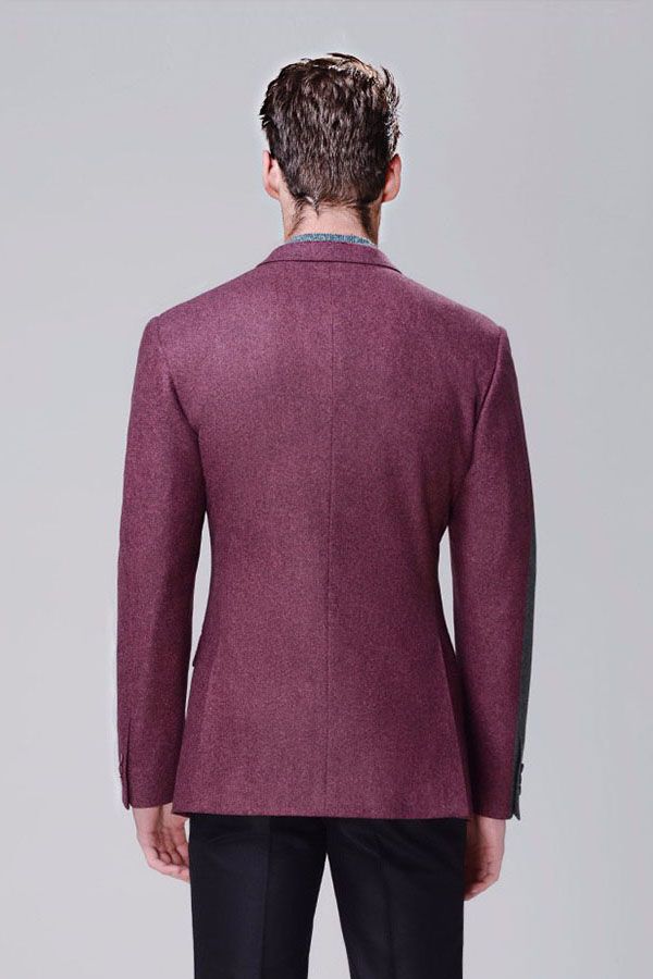 Fashionable Red And Purple Business Casual Thick Suit Jacket