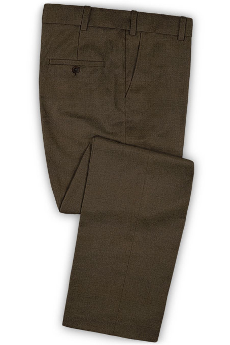 Brown Two Piece Men Business Suit Two Button Tuxedo