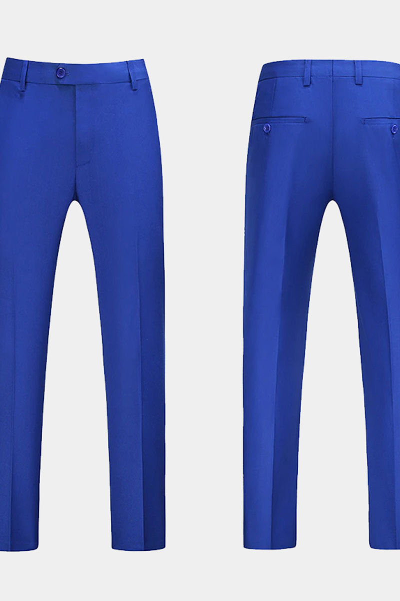 Royal Blue Notched Lapel Prom Suit Three-Piece Formal Suit