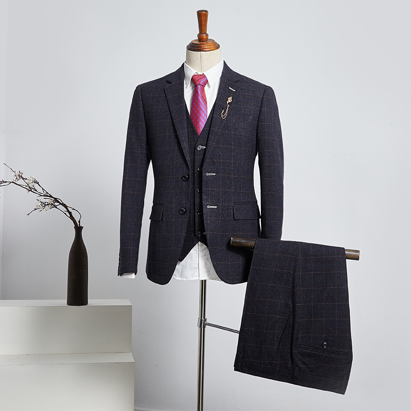 Benedict Formal Black Check Slim Fit Tailored Suit
