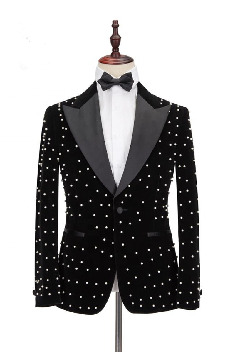 Omar Charming Black Pointed Lapel Men Fit For Prom