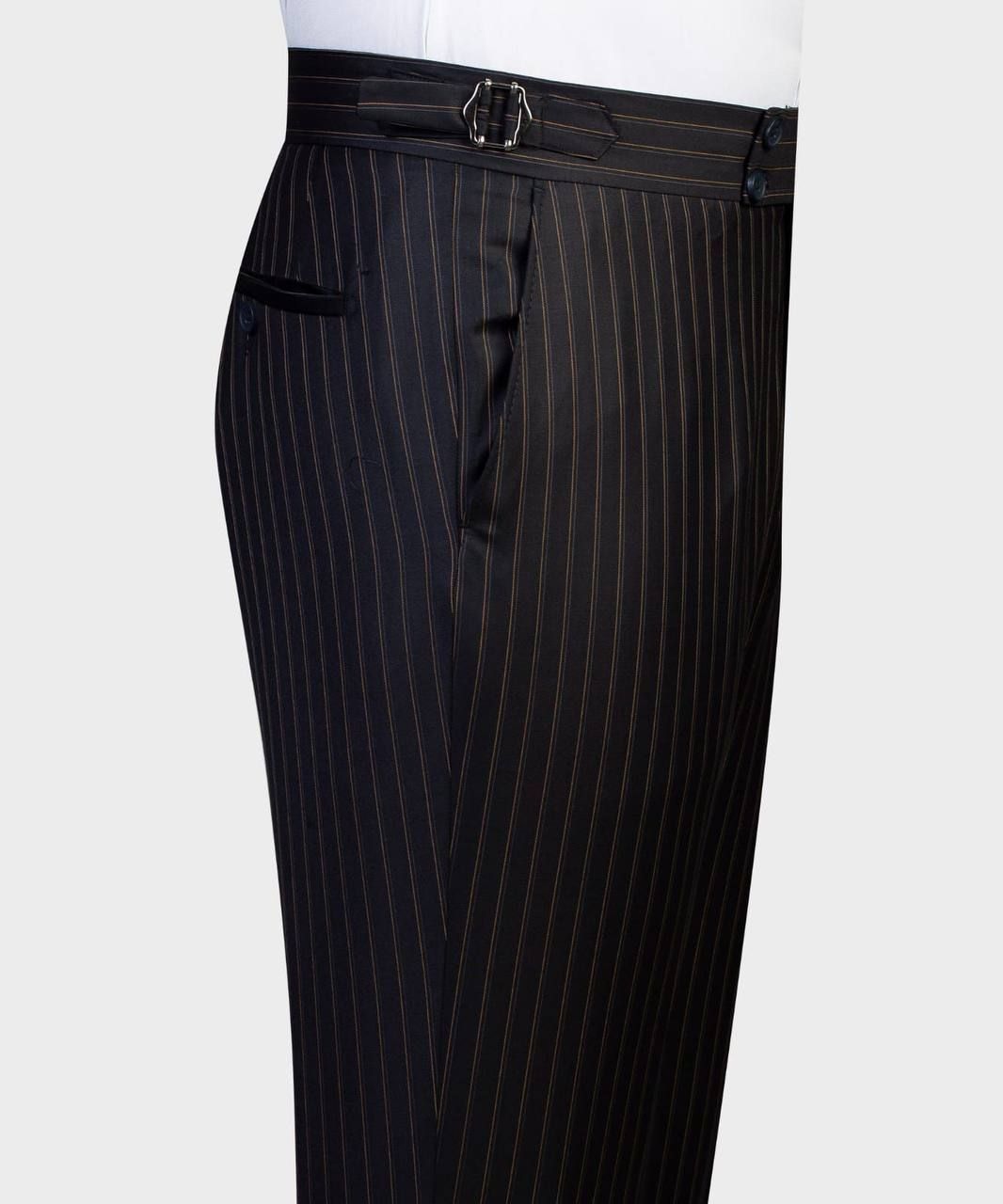 Black Stripe Double-Breasted Shawl Lapel Business Suit