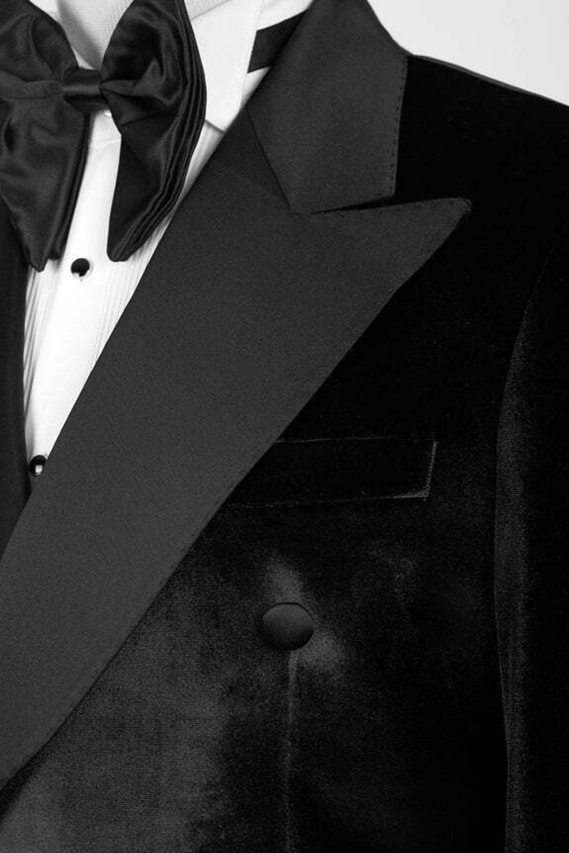 Black Velvet Lapel Collar Two-Piece Suit Prom Suit