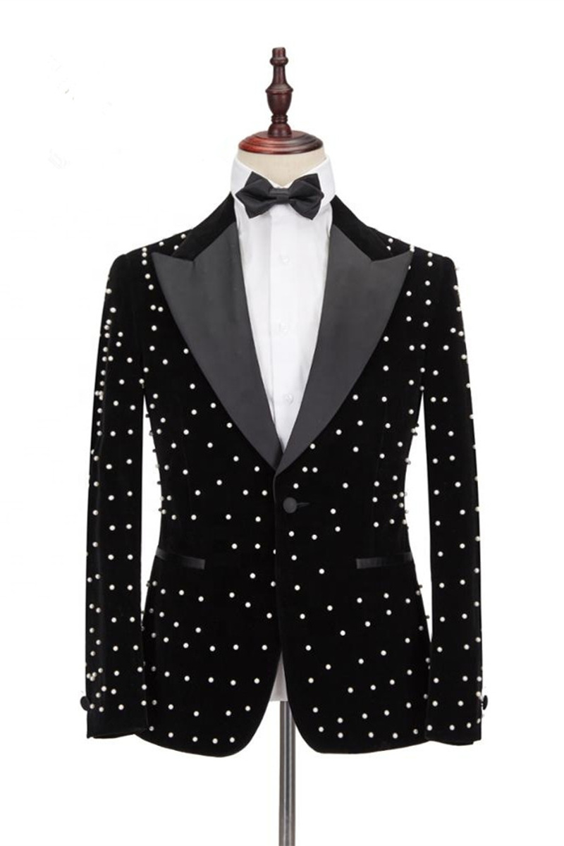 Omar Charming Black Pointed Lapel Men Fit For Prom