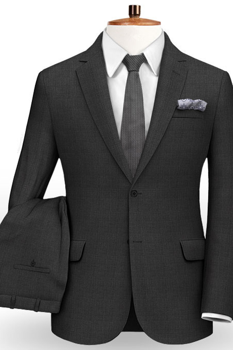 Two-Piece Black Suit Best Man Business Wool Blazer Tuxedo