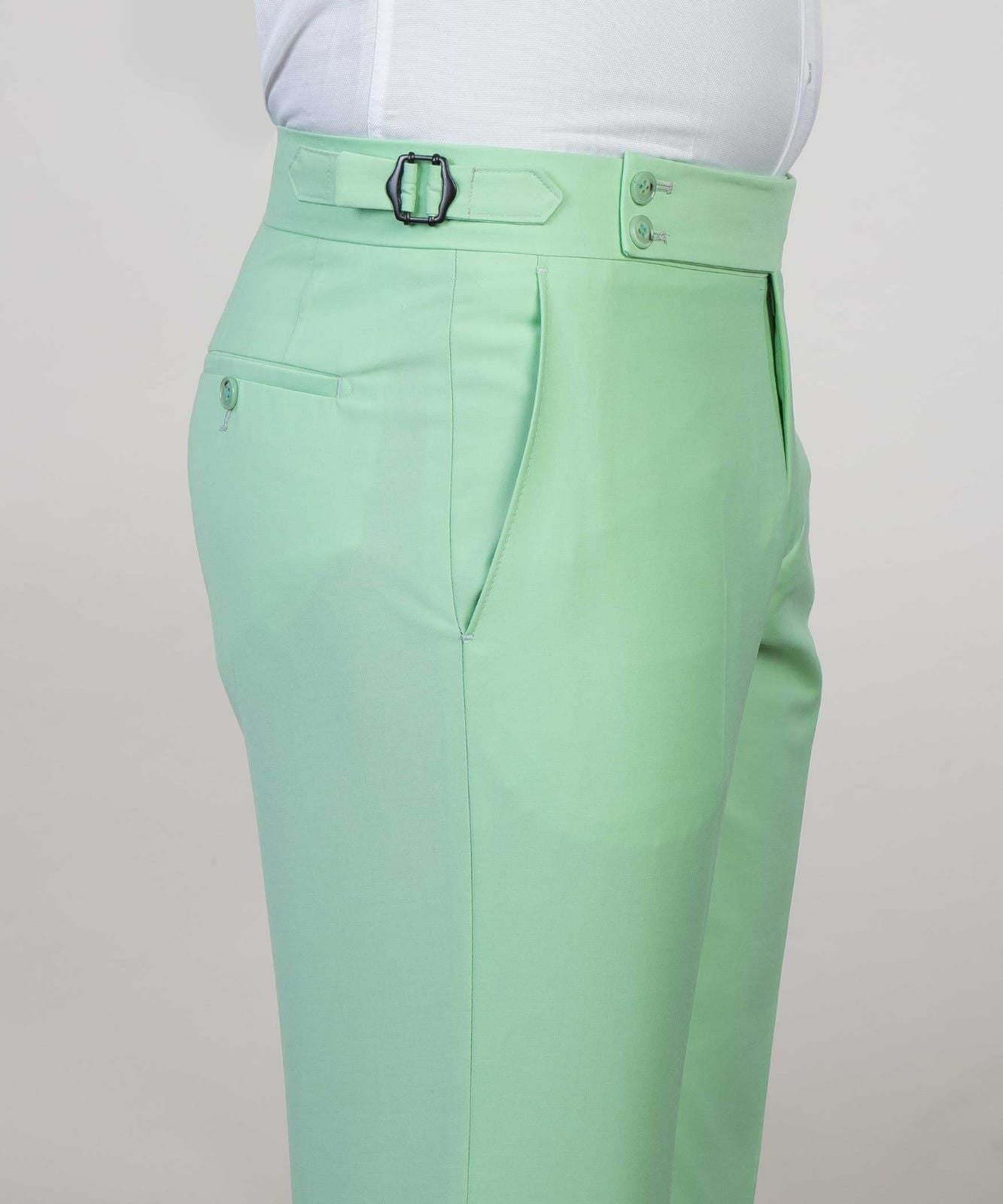 Mint Green Tip Lapel Three Piece Men Business Suit