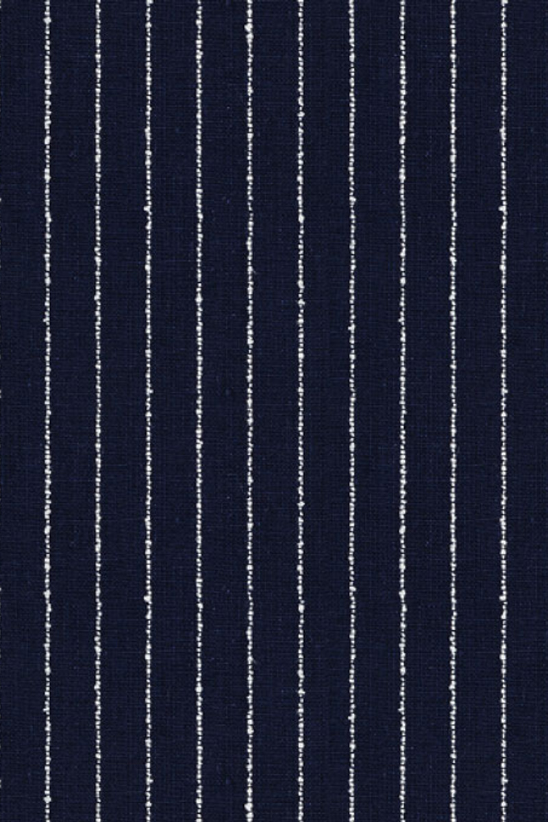 Dark Blue Linen Formal Tuxedo Business Striped Two Piece Men Suit