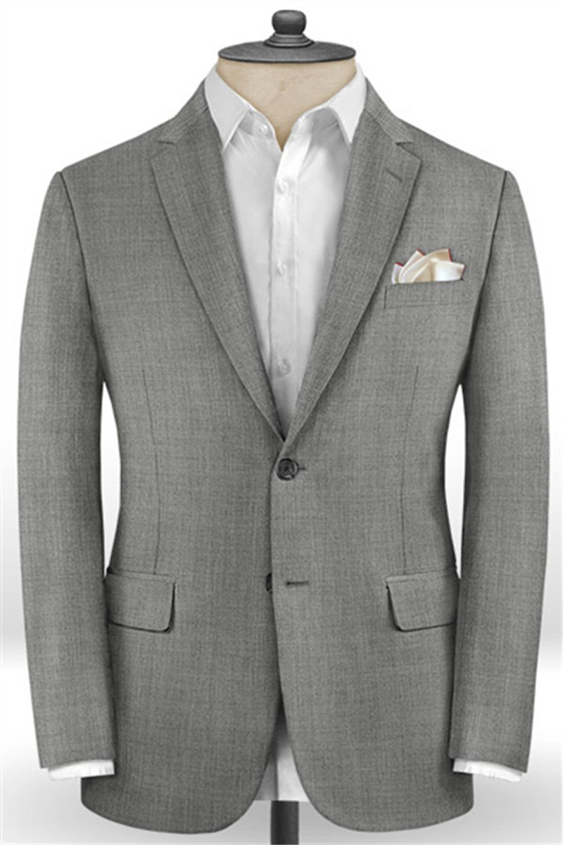 Grey Business Men Suits Online Notched Lapel Slim Fit Tuxedo
