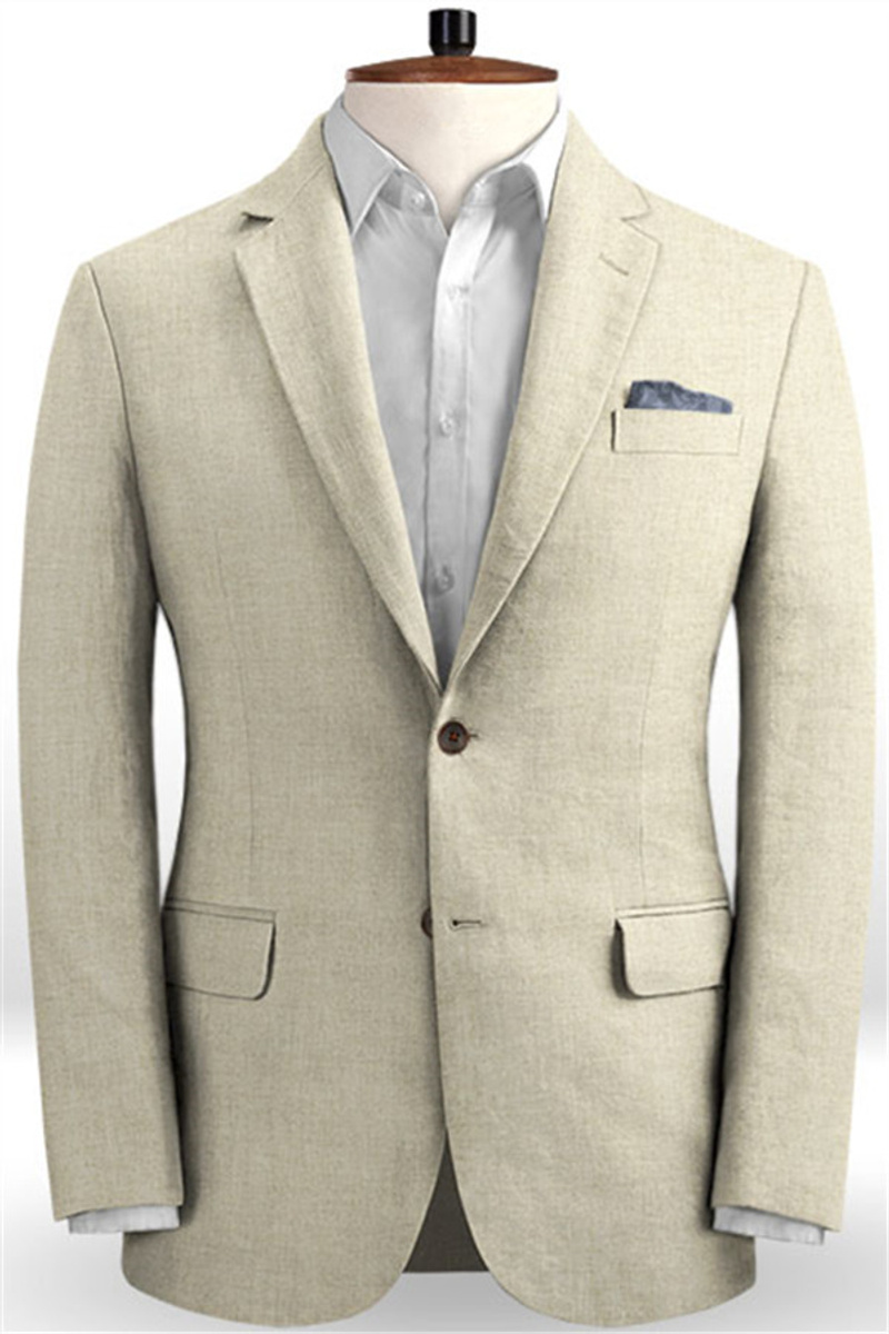 Prom Groom Suit Two-Pieces Linen Classic Summer Fashion Tuxedo