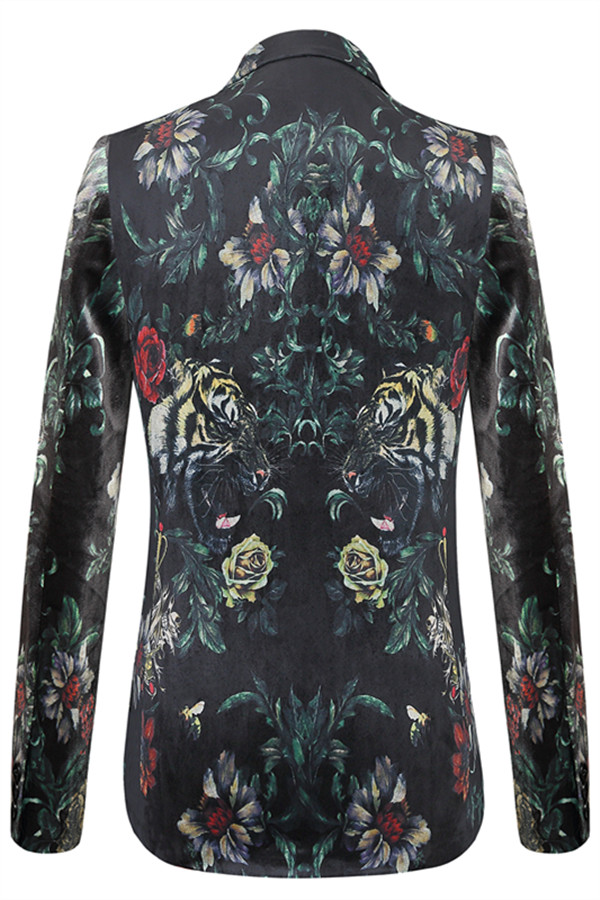 Kevin Floral Slim-fit Tailored Notch-lapel Blazer