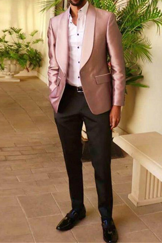 Light Pink Men Suit Stylish Slim Fit Casual Tuxedo For Prom