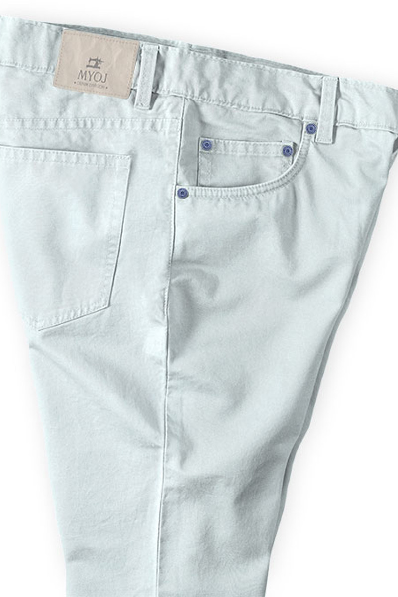 Blue Men Cotton Casual Business Stretch Men Pants