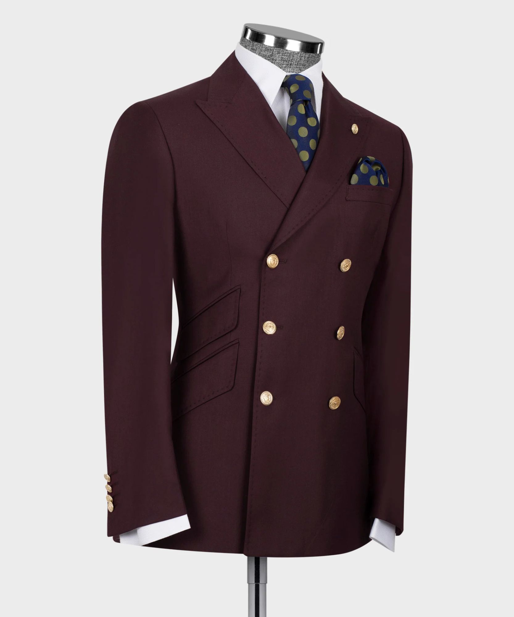 Chic Dark Brown Double-Breasted Six-Button Suit