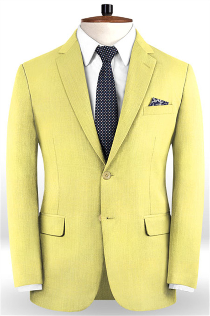 Yellow Fashion Prom Suit Cozy Two-Piece Tuxedos