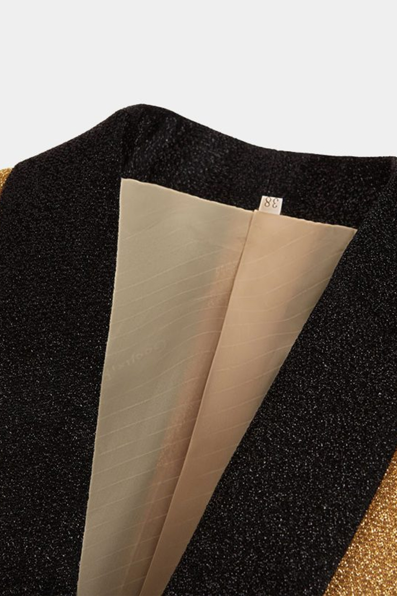 Men Glitter Sequin Blazer Gold Men Fit For Prom