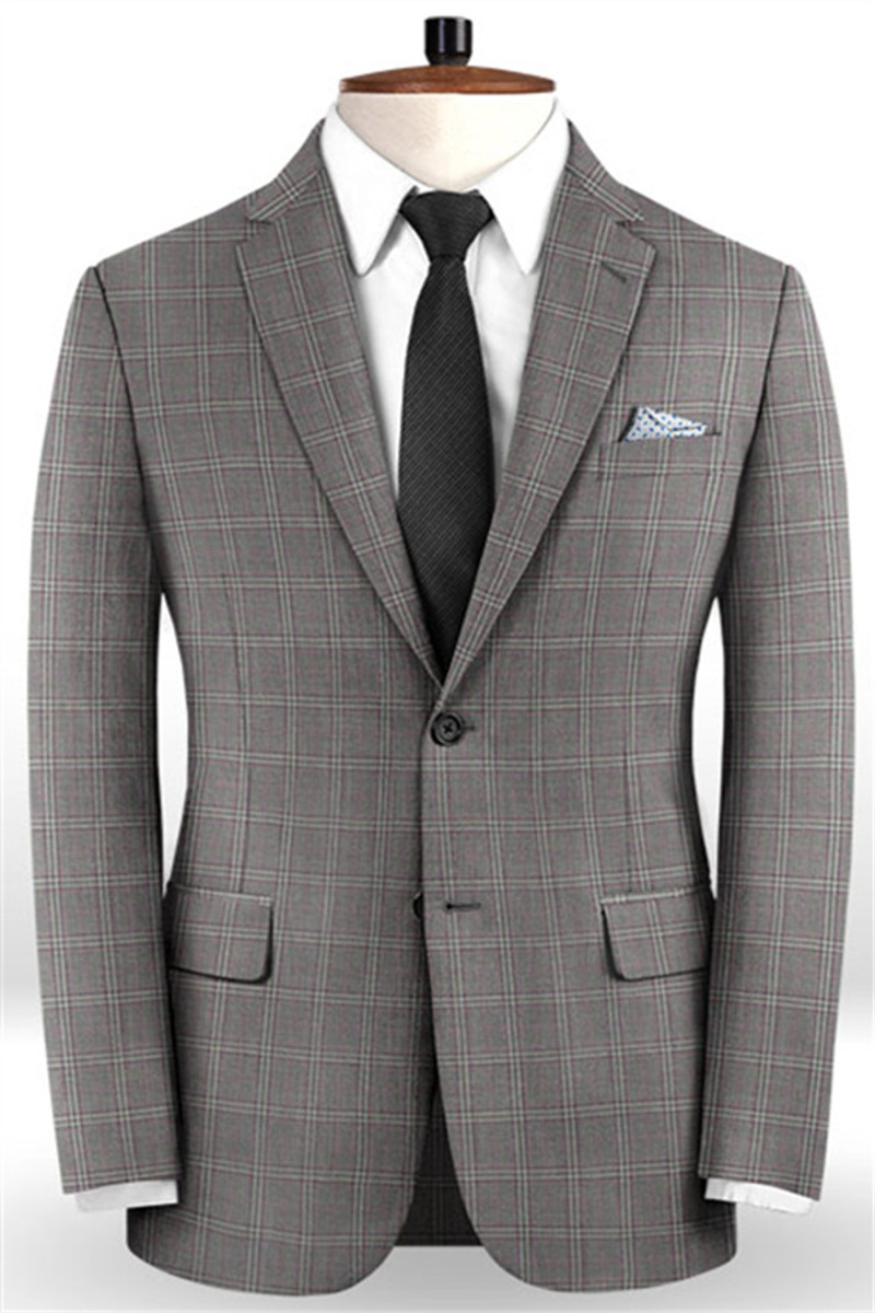 Plaid Slim Fit Prom Suit Designer Business Suit Tuxedo