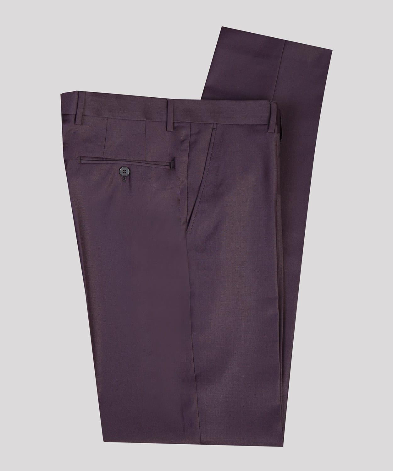 Dark Purple Pointed Collar Three-Piece Chic Prom Suit