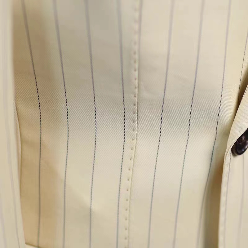 Penn New Arrival Yellow Stripe Double Breasted Custom Prom Suit