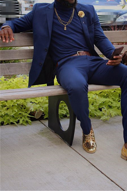 Deep Navy Fashion Men Suits Two Piece Prom Suit Online